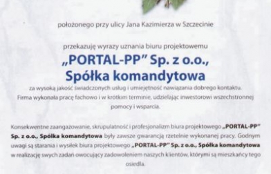 Dyplom uznania STBS za projekt osiedla Brzozowy Zakątek 09.08.2010